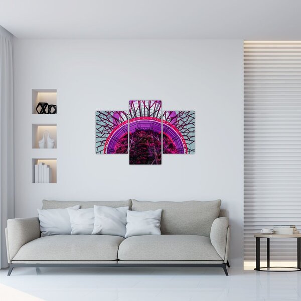 Tablou abstrac - crengi violete (90x60 cm)