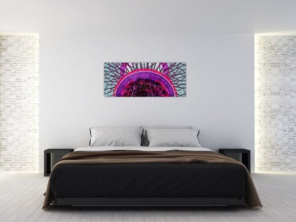 Tablou abstrac - crengi violete (120x50 cm)