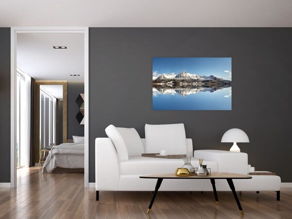 Tablou cu munți și reflectarea lor (90x60 cm)