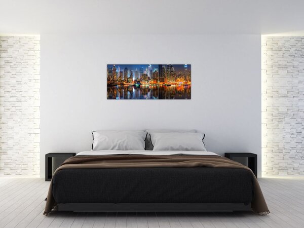 Tablou cu Manhattan noaptea (120x50 cm)