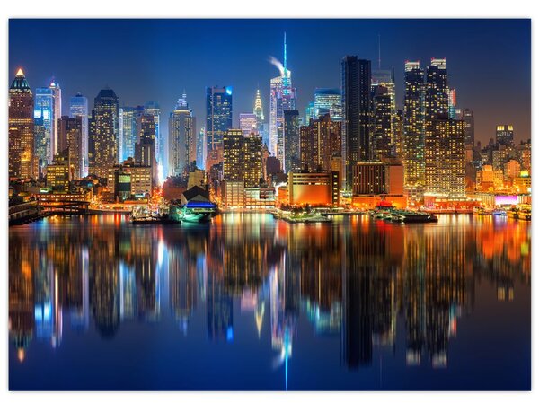 Tablou cu Manhattan noaptea (70x50 cm)