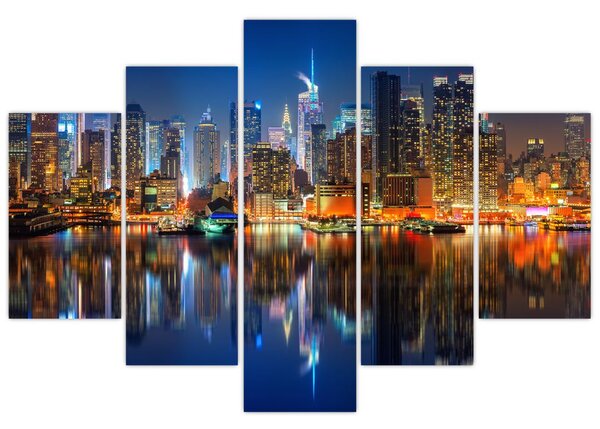 Tablou cu Manhattan noaptea (150x105 cm)