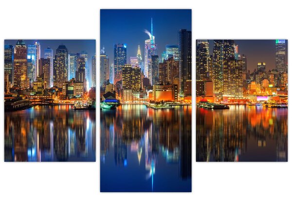 Tablou cu Manhattan noaptea (90x60 cm)