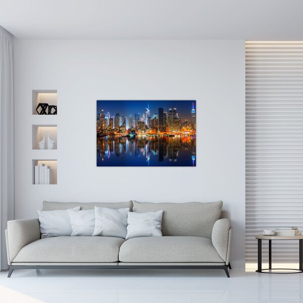 Tablou cu Manhattan noaptea (90x60 cm)