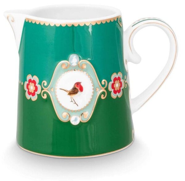 Latieră din porțelan, Pip Studio, Emerald-Green, 270ml, colecția Love Birds