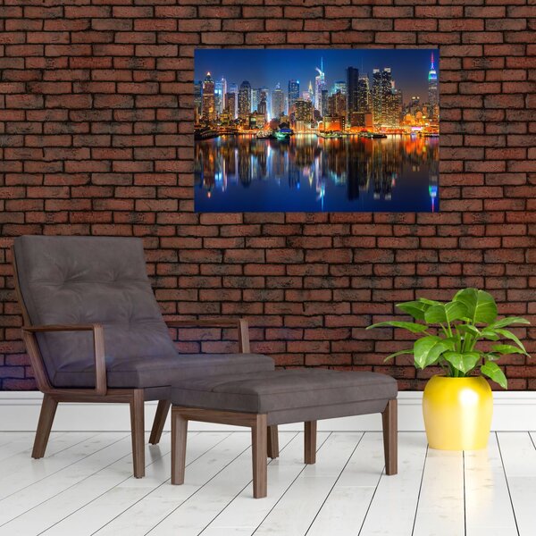 Tablou cu Manhattan noaptea (90x60 cm)