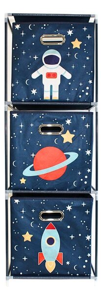 Dulap modular 3 rafturi și 3 cutii depozitare Space