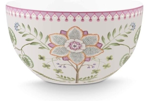Bol din porțelan, Pip Studio, White, 18 cm, colecția Lily&Lotus