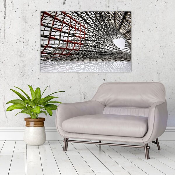 Tablou cu construcție din fier (90x60 cm)