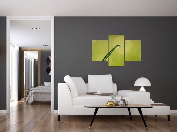 Tablou cu picătură de apă pe iarbă (90x60 cm)