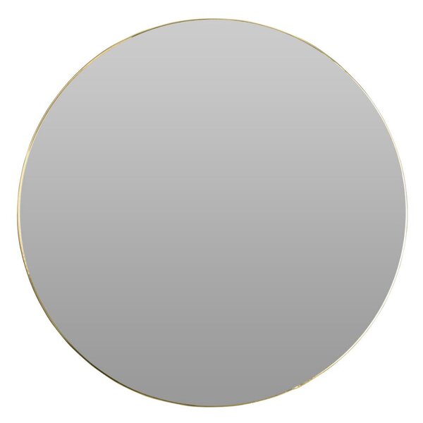 Oglindă de perete, ramă metalică rotundă, culoarea aurie, 55 cm