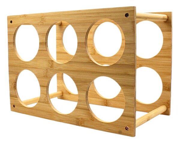 Suport pentru 6 sticle de vin, bambus, 35x24x18.5 cm, Excellent Houseware