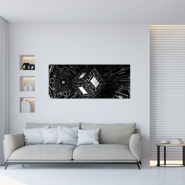 Tablou cu un cub abstract (120x50 cm)