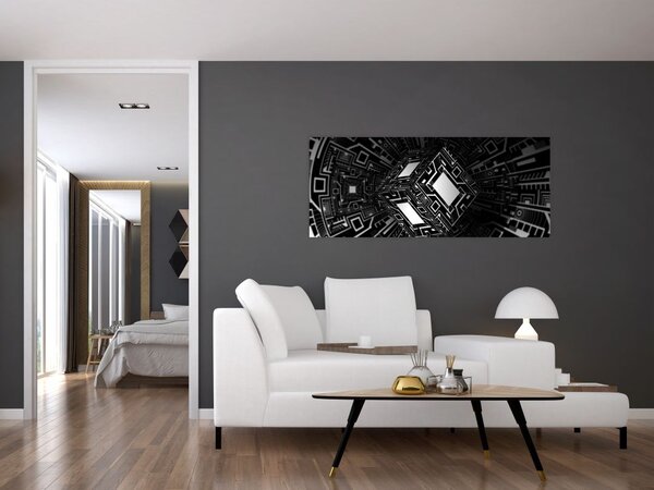 Tablou cu un cub abstract (120x50 cm)