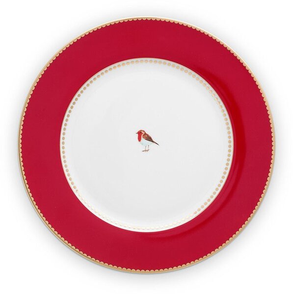Farfurie din porțelan, Pip Studio, Red, 21cm, colecția Love Birds
