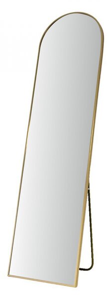 Oglindă decorativă de podea, ramă metalică aurie, 150x40 cm