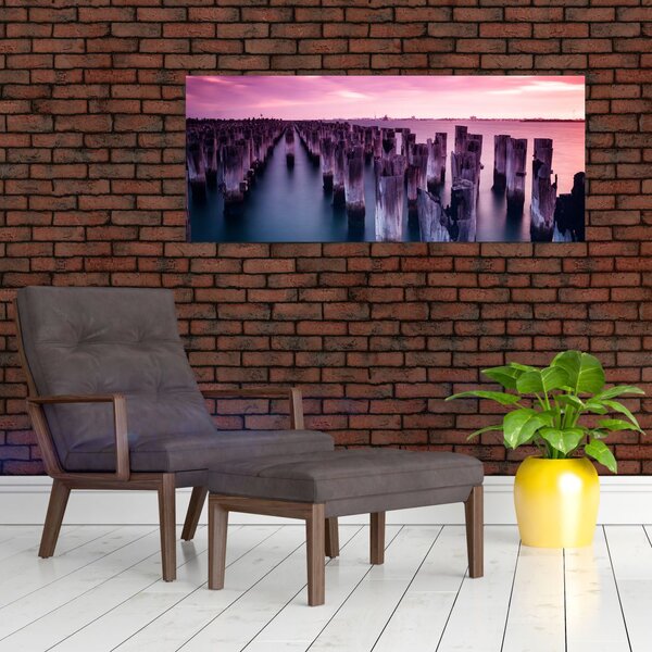 Tablou cu pari din lemn (120x50 cm)