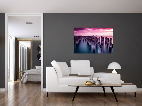 Tablou cu pari din lemn (90x60 cm)