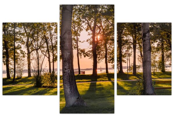 Tablou cu pomi lângă lac (90x60 cm)