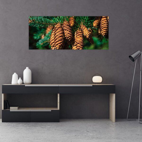 Tablou cu con de brad (120x50 cm)