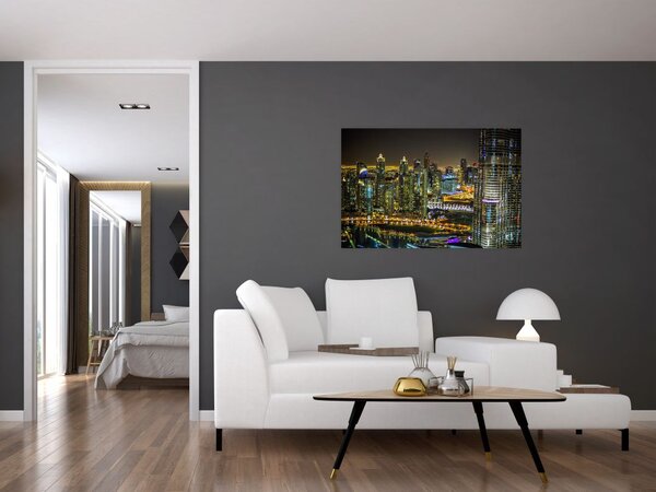 Tablou cu oraș nocturn (90x60 cm)