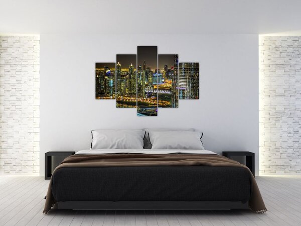 Tablou cu oraș nocturn (150x105 cm)