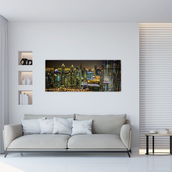 Tablou cu oraș nocturn (120x50 cm)