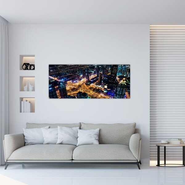 Tablou cu oraș nocturn (120x50 cm)
