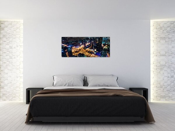 Tablou cu oraș nocturn (120x50 cm)