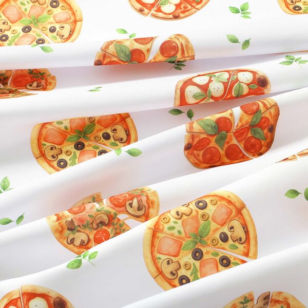 Goldea față de masă teflonată - pizza delicioasă - ovală 120 x 160 cm