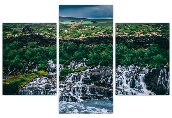 Tablou cu cascade în natură (90x60 cm)