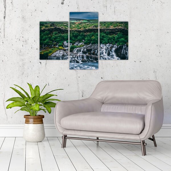 Tablou cu cascade în natură (90x60 cm)