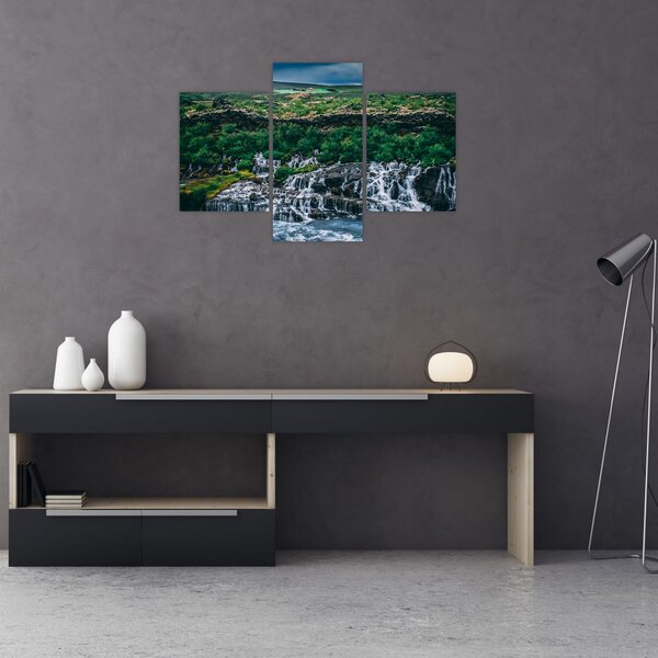Tablou cu cascade în natură (90x60 cm)