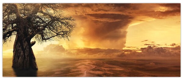 Tablou cu norii portocalii (120x50 cm)