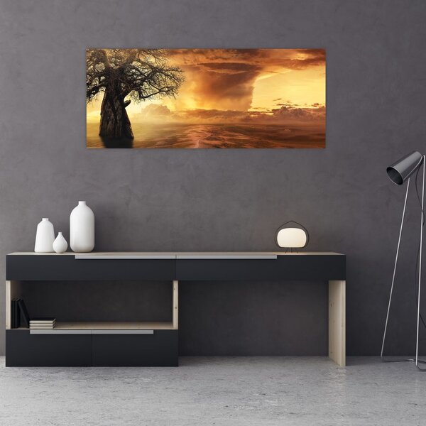 Tablou cu norii portocalii (120x50 cm)