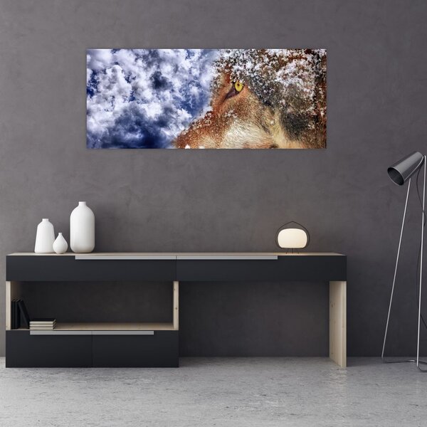 Tablou cu lup (120x50 cm)