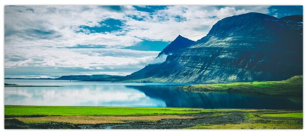 Tablou cu lac și munți (120x50 cm)