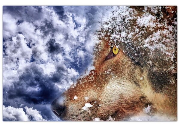 Tablou cu lup (90x60 cm)