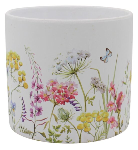 Mască ghiveci, din ceramică, floricele fluturași, 12 cm