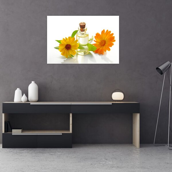 Tablou cu ulei de flori (90x60 cm)