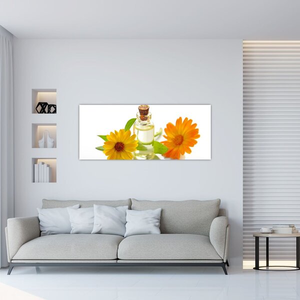 Tablou cu ulei de flori (120x50 cm)