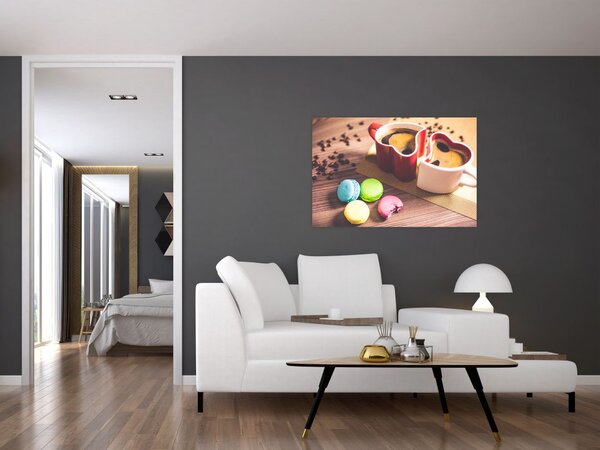 Tablou cu cafea și macarooni (90x60 cm)
