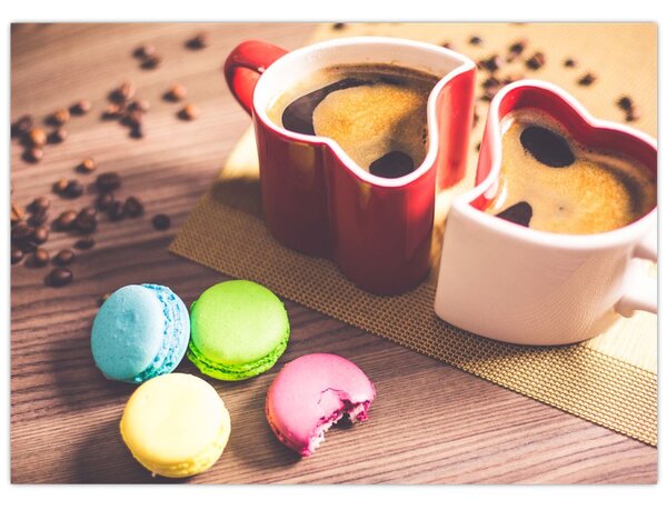Tablou cu cafea și macarooni (70x50 cm)