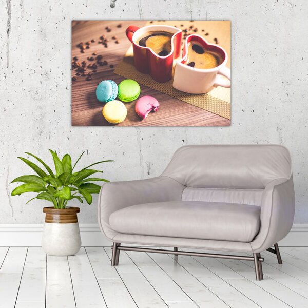 Tablou cu cafea și macarooni (90x60 cm)