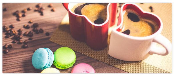 Tablou cu cafea și macarooni (120x50 cm)