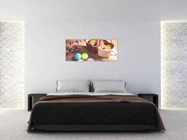 Tablou cu cafea și macarooni (120x50 cm)