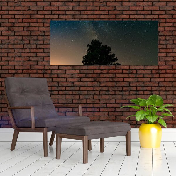 Tablou cu cerul nocturn și copaci (120x50 cm)