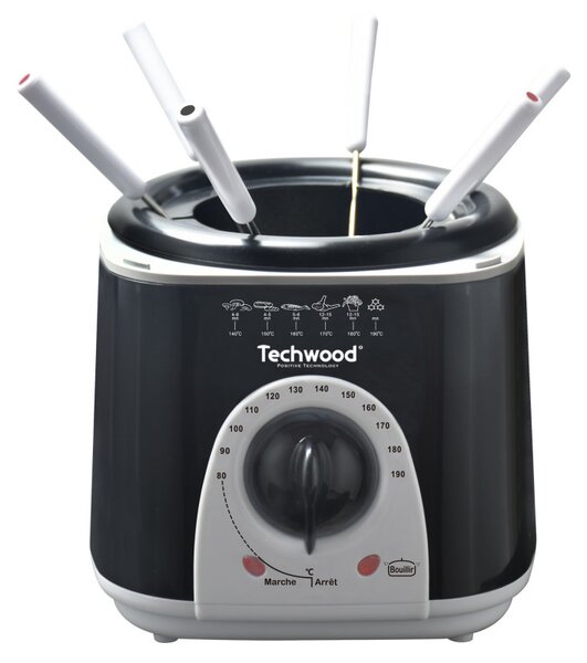 Friteuza si aparat de fondue 2in1 Techwood TFF-86, 950W, 1L, 80-190°C, Negru