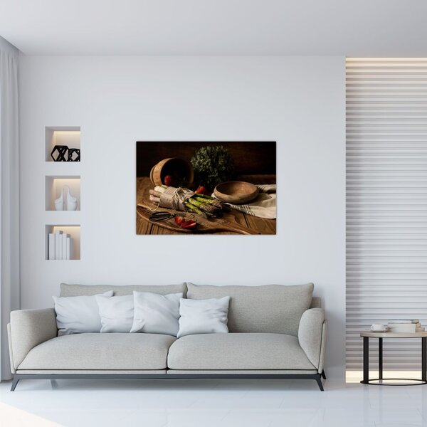 Tablou cu sparanghel pe masă (90x60 cm)