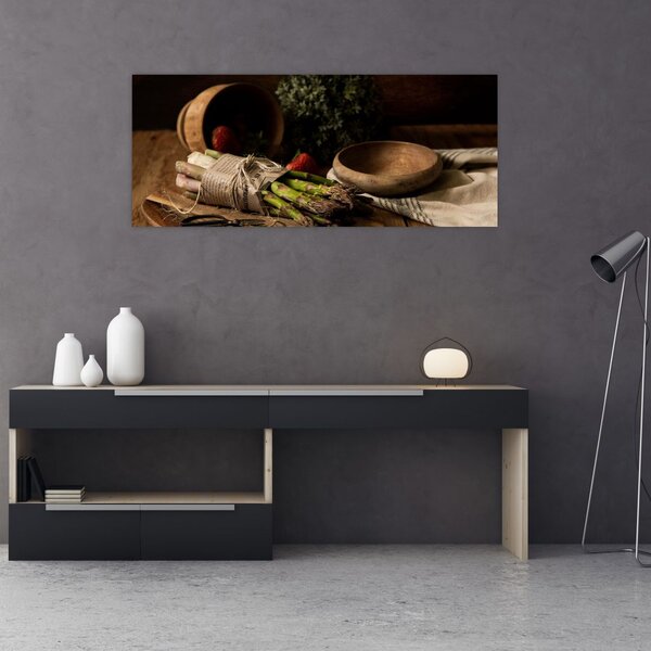 Tablou cu sparanghel pe masă (120x50 cm)